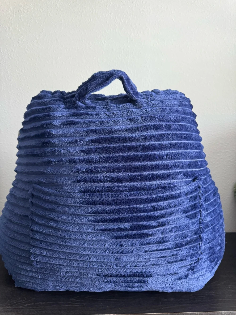 Clara Clark Navy Blue Ribbed Backrest Pillow